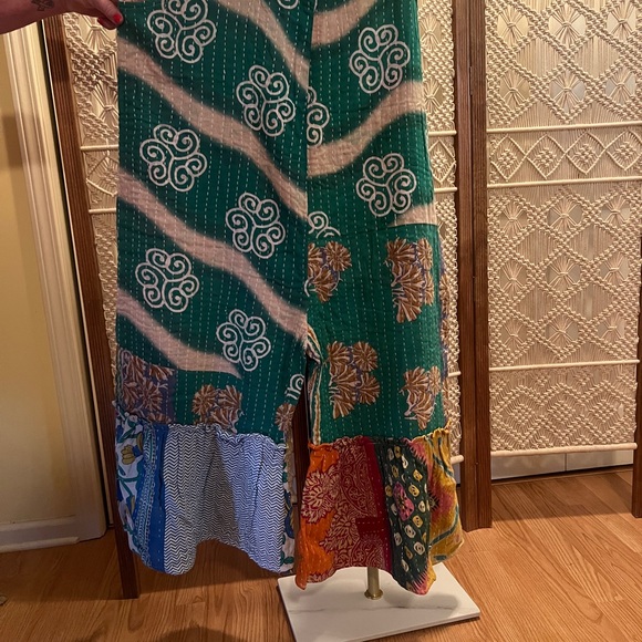 Kantha Patchwork Bell Bottom Overalls - Picture 7 of 9